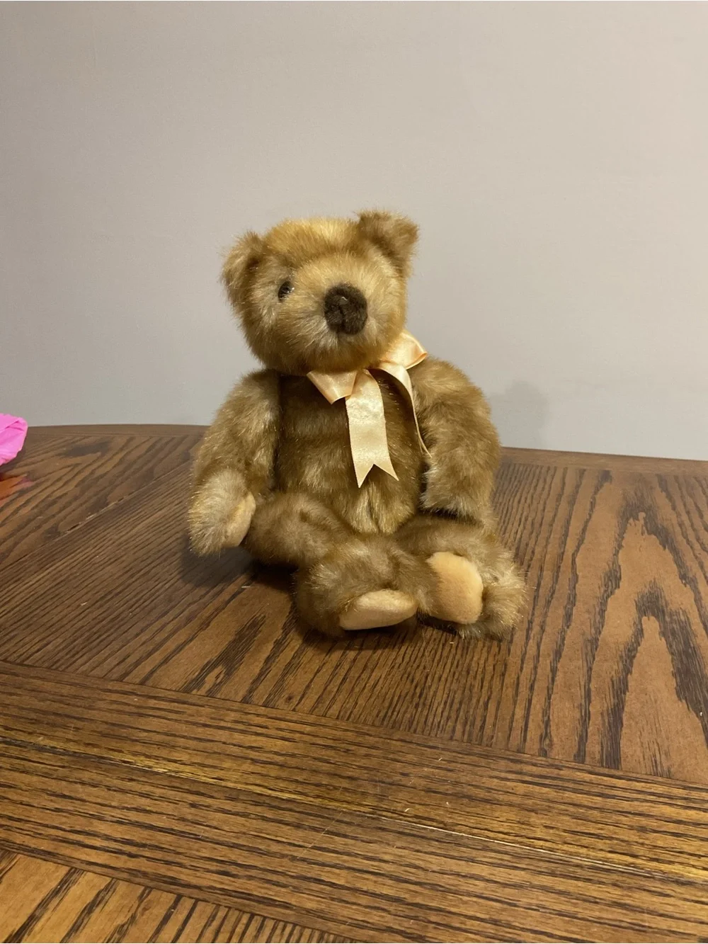 TY “Ginger” Classic Plush Teddy Bear with Satin Ribbon retired 1996